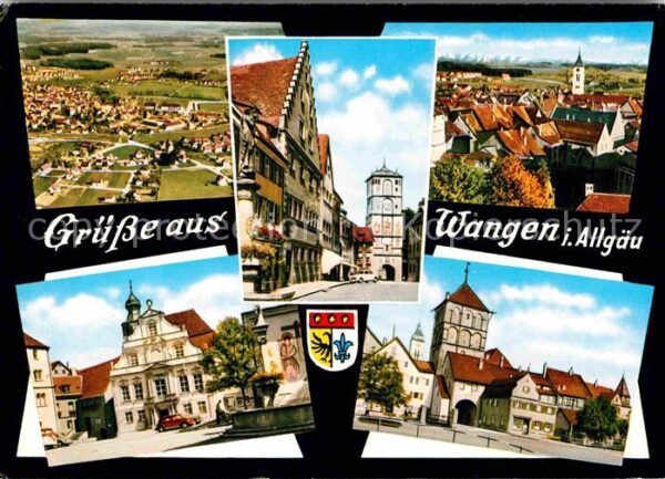 Wangen Allgaeu Ortsansicht mit Kirche Altstadt Flieger