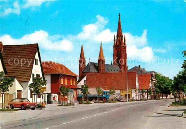 Lampertheim Bergstrasse Römerstrasse und Domkirche