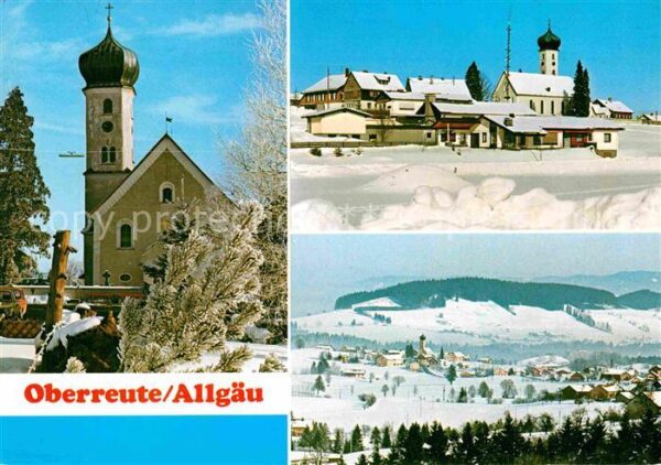 Oberreute Ortsansicht mit Kirche Winterpanorama A