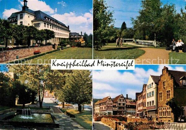 Muenstereifel Bad Kurhaus Kurpark Kneippbrunnen Fachwerkh