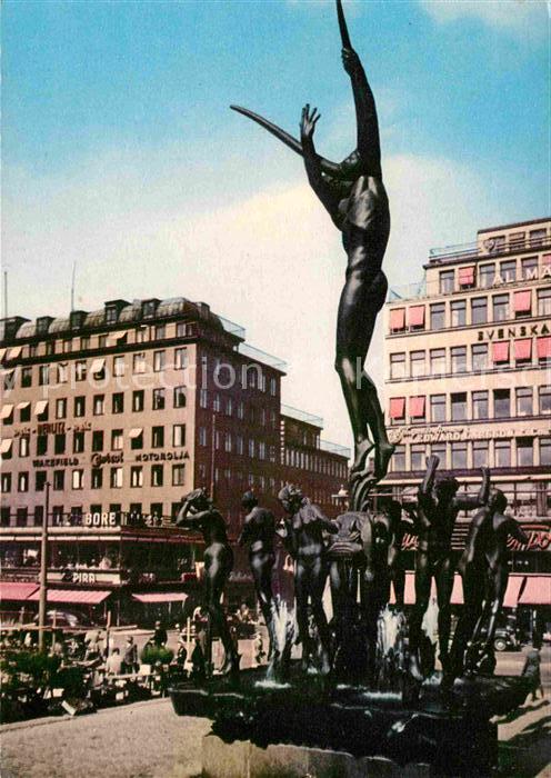 Stockholm Parti av Hötorget med Milles Orfeusgrup