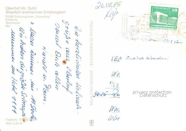Oberhof Thueringen FDGB Erholungsheim Rennsteig Empfang Sp – Bild 2
