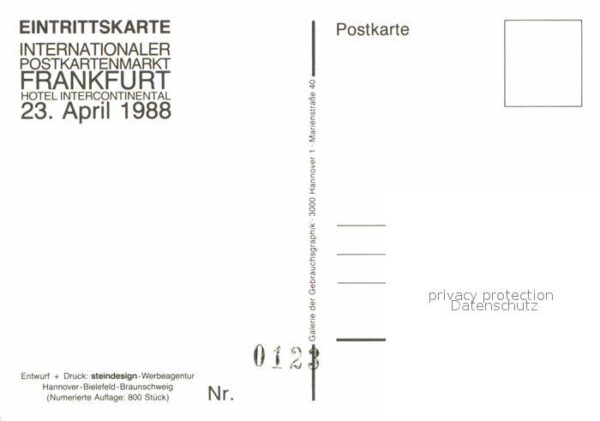 Frankfurt Main Internationaler Postkartenmarkt Eintrit – Bild 2