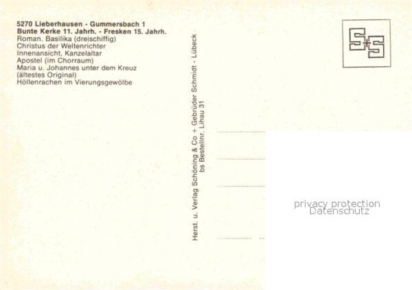 Lieberhausen Bunte Kerke 11. Jhdt. Fresken 15. Jhdt. – Bild 2