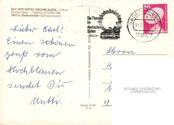 Badenweiler Berghotel Hochblauen Restaurant Aussich – Bild 2