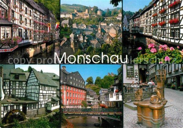 Monschau Fachwerk Brunnen