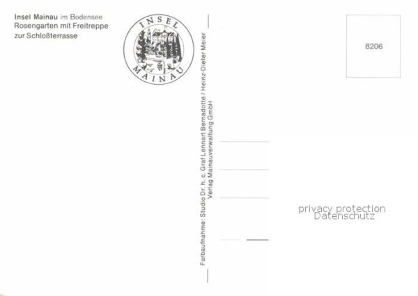 Insel Mainau Rosengarten mit Freitreppe zur Schloßte – Bild 2