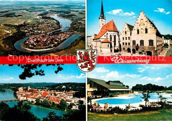 Wasserburg Inn Fliegeraufnahme Innpartie Freibad Kirch