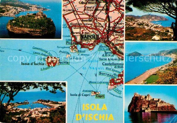 Ischia Fliegeraufnahmen Landkarte Napoli Capri