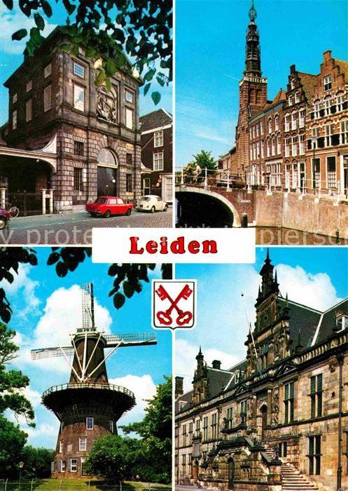 Leiden Ortspartien mit Windmühle