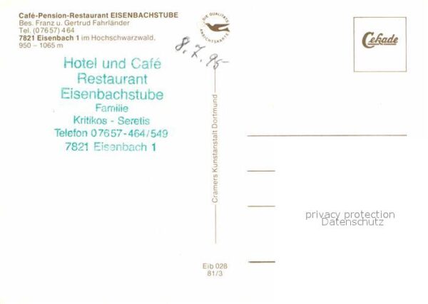 Eisenbach Schwarzwald Cafe Pension Restaurant Eisenbachstube – Bild 2