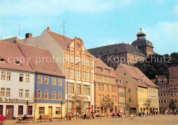 Weissenfels Saale Karl-Marx-Platz mit Schloß Neu-Augustus