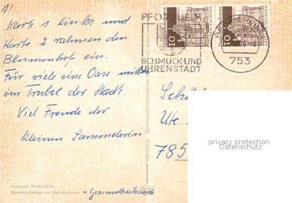 Pforzheim Goldstadt Blumenhofanlage mit Barfüßerk – Bild 2