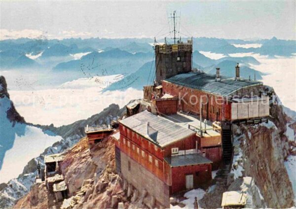 Zugspitze Fliegeraufnahme mit Münchner-Haus