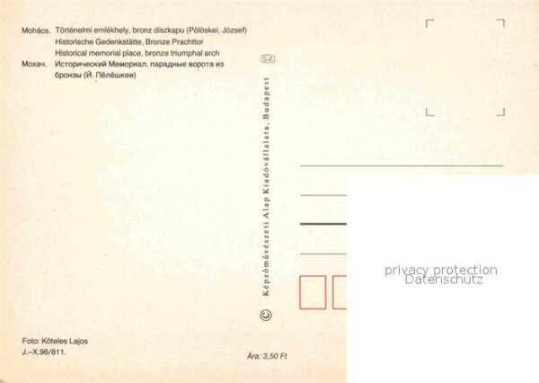 Mohacs Historische Gedenkstätte Bronze Prachtt – Bild 2