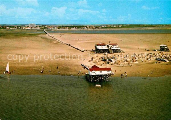St Peter-Ording Fliegeraufnahme Strand und Seebrücke