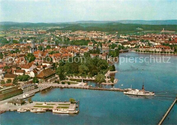 Konstanz Bodensee Fliegeraufnahme Hafen