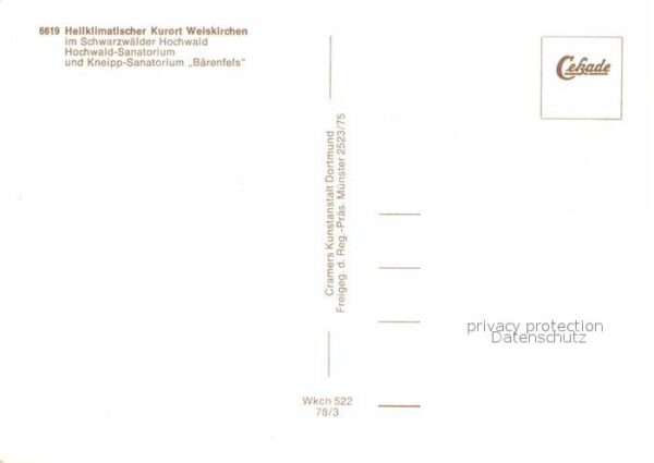 Weiskirchen Schwarzwald Fliegeraufnahme Hochwald-Sanatorium Kne – Bild 2