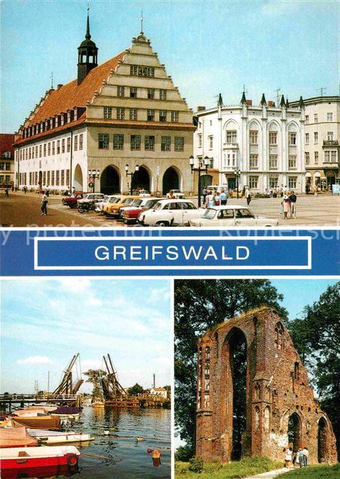 Greifswald Rathaus Wieker Klappbrücke Klosterruine