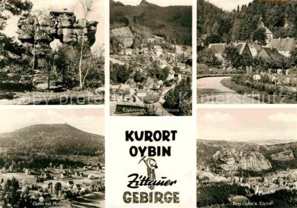 Oybin Kurpark mit Hochwald Felsentor am Töpfe