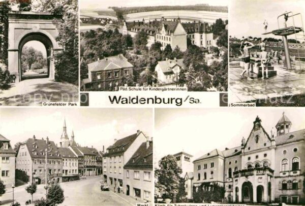 Waldenburg Sachsen Grünefelder-Park Freibad Markt