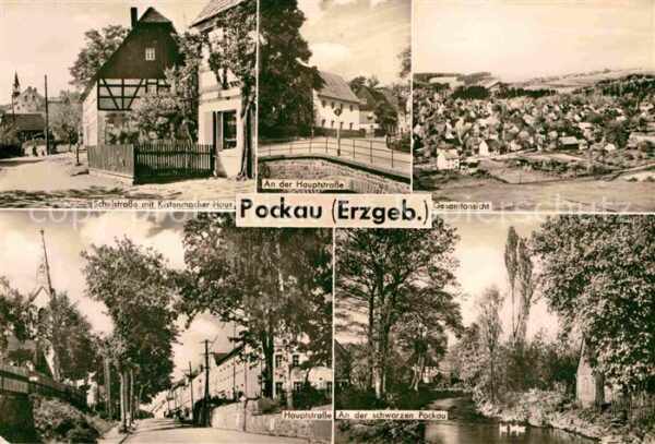 Pockau Schulstrasse mit Kristenmacher-Haus Sch