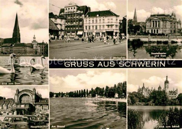 Schwerin Mecklenburg Leninplatz Schloß Strand Dom Staatsthea