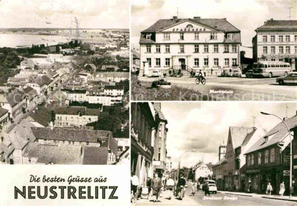 Neustrelitz Fliegeraufnahme Marktplatz Strelitzer S