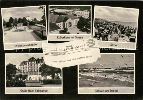 Heringsdorf Ostseebad Usedom Promenade Strand Möwen FDGB-Heim Solida