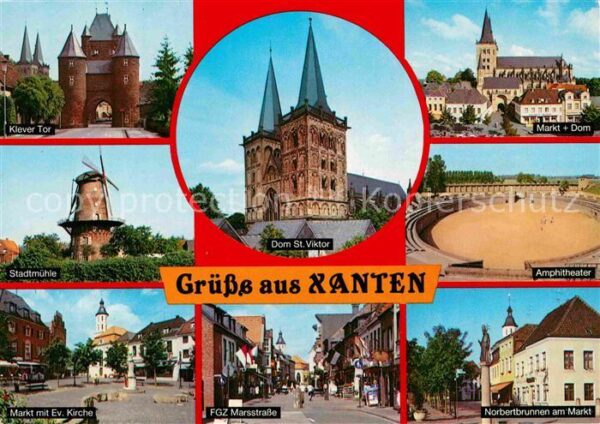 Xanten Klever Tor Markt Dom Norbertbrunnen Amp
