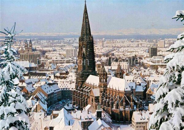 Freiburg Breisgau Münsterplatz im Winter
