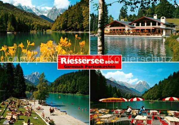 Riessersee Badestelle und Seeterrasse Garmisch Par