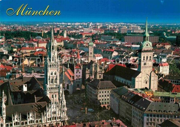 Muenchen Fliegeraufnahme Altstadt