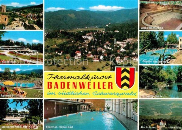 Badenweiler Fliegeraufnahme Altes Römerbad Burg Kur