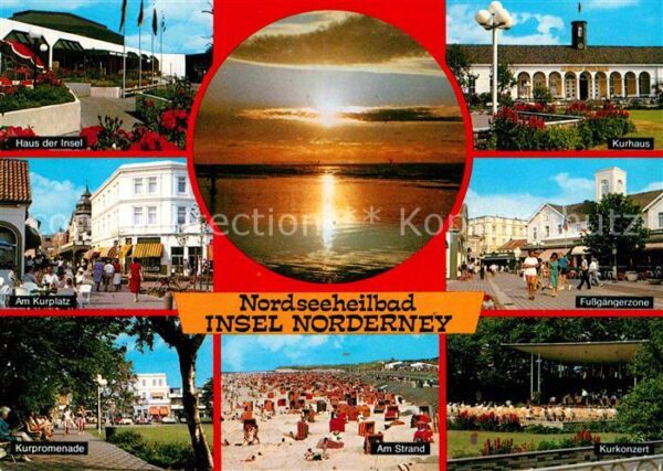 Norderney Nordseebad Kurhaus Kurplatz Kurpromenade Strand Ku