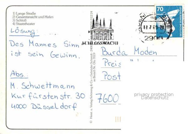 Oldenburg Niedersachsen Lange-Straße Hafen Schloß Staatstheater – Bild 2