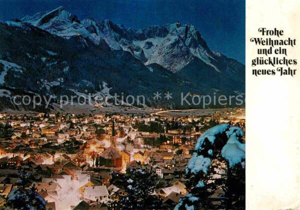 Garmisch-Partenkirchen Weihnachtskarte mit Zugspitze
