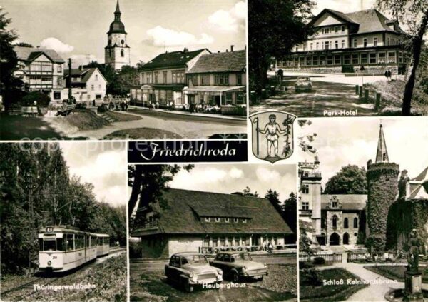 Friedrichroda Ortspartie an der Kirche Parkhotel Schl