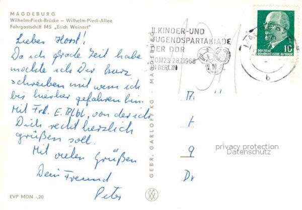 Magdeburg Wilhelm Pieck Brücke Allee Fahrgastschi – Bild 2