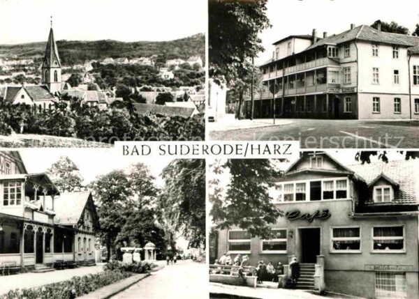 Bad Suderode Ortsansicht mit Kirche Central Hotel Ku