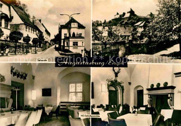 Augustusburg Teilansicht Schloss HO Schlossgaststätt