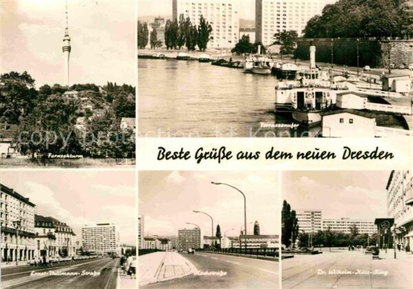 Dresden Fernsehturm Terrassenufer Elbe Ernst Th