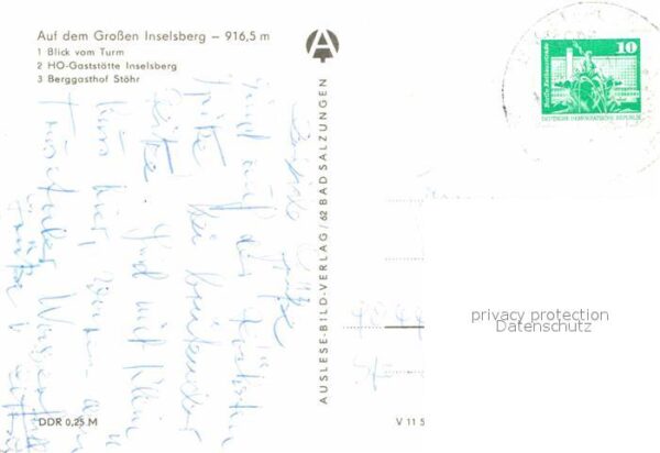 Grosser Inselsberg Panorama Blick vom Turm HO Gaststätte B – Bild 2