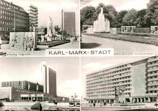 Karl-Marx-Stadt Ensemble Lobgedichte Schlossteichanlage