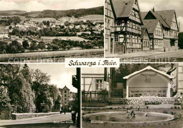 Schwarza Thueringer Wald Panorama Blick vom Heiligen Berg Fachwe