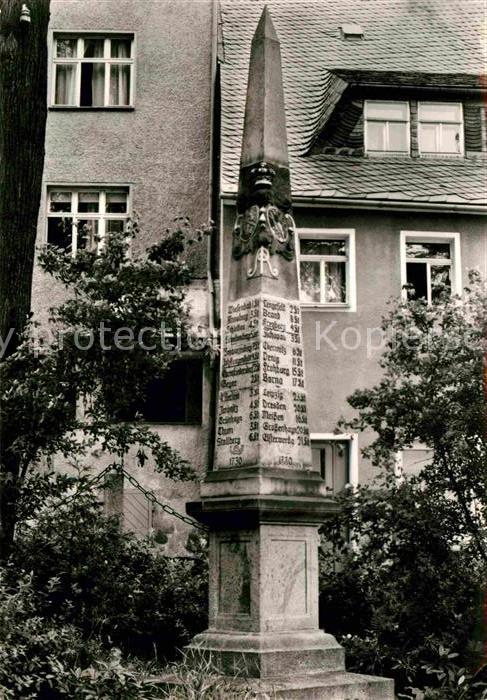 Wolkenstein Erzgebirge Postmeilensäule am Markt