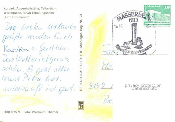 Masserberg Kurpark Augenheilstätte Werraquelle FDG – Bild 2
