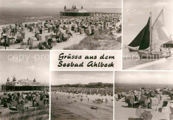 Ahlbeck Ostseebad Strand Seebrücke Segelboot