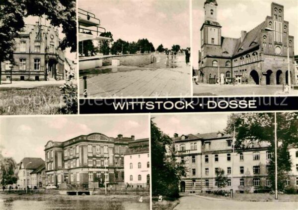 Wittstock Postamt Schwimmbad Rathaus Dosseteich W