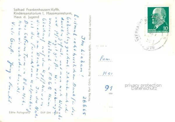 Frankenhausen Bad Kindersanatorium Hausmannsturm Haus der – Bild 2